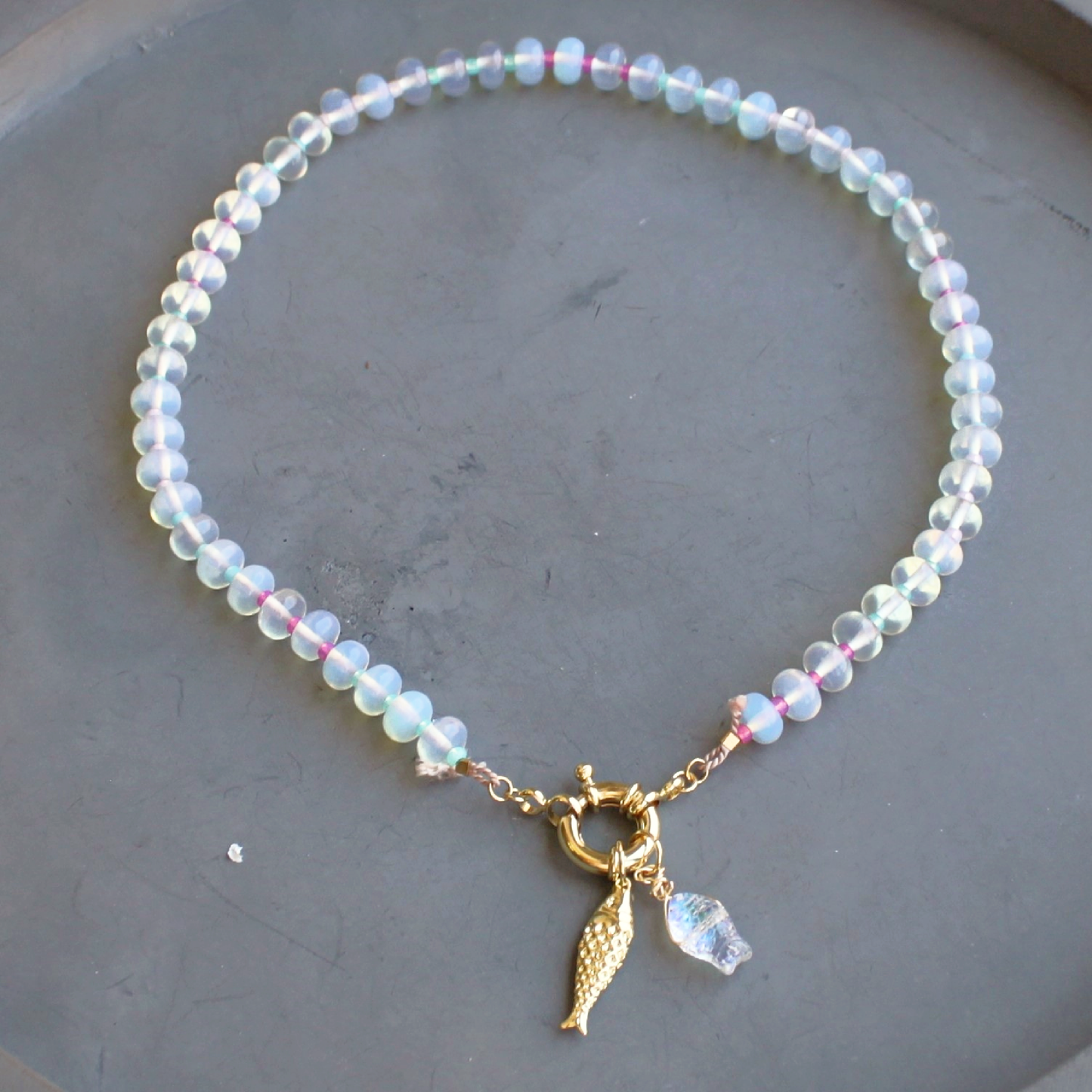 The Silver Wren • Mirage Stone Candy Fish Necklace