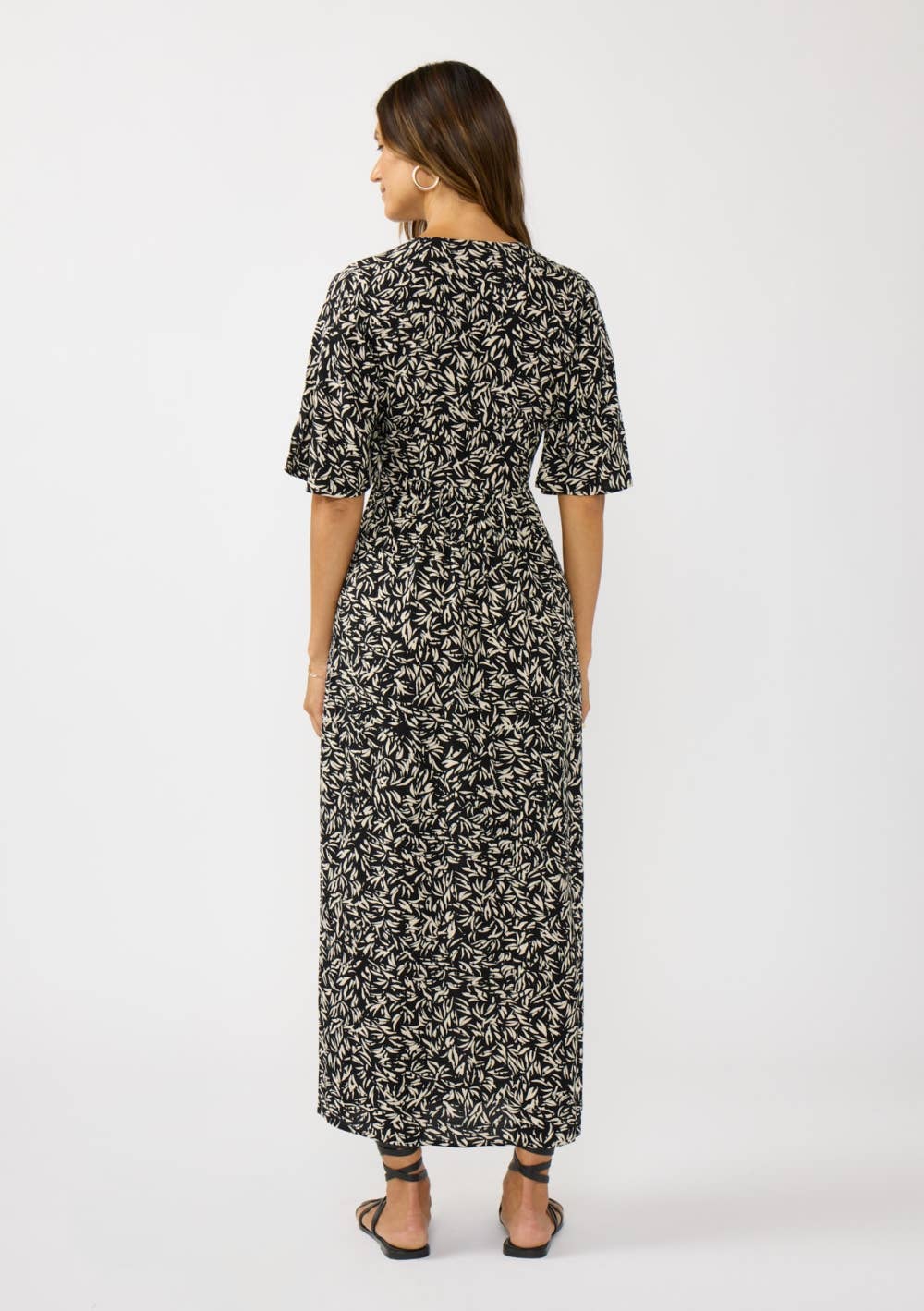 Floral Empire Waist Maxi Dress • Black