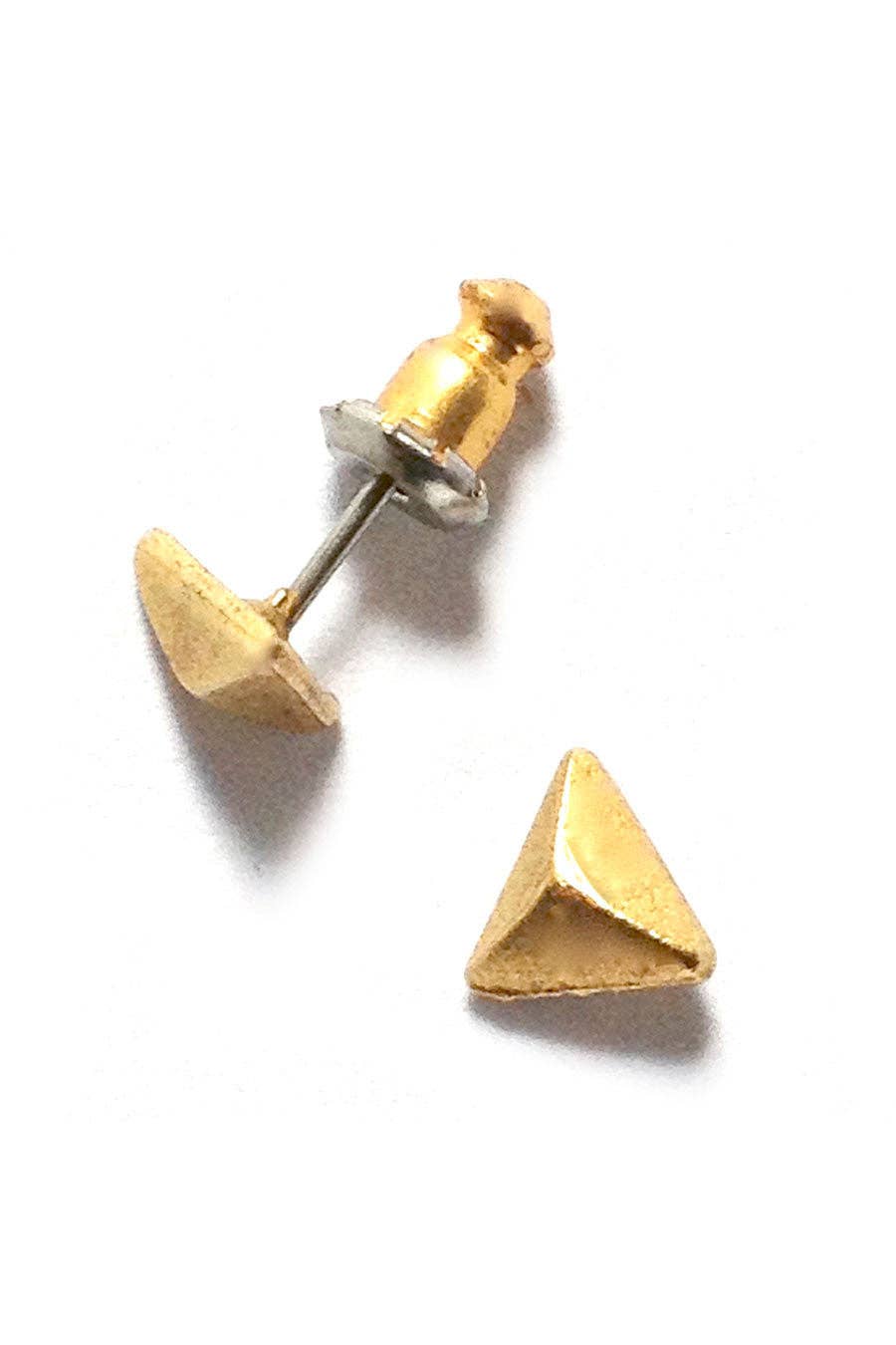 Pyramid Stud Earrings Gold
