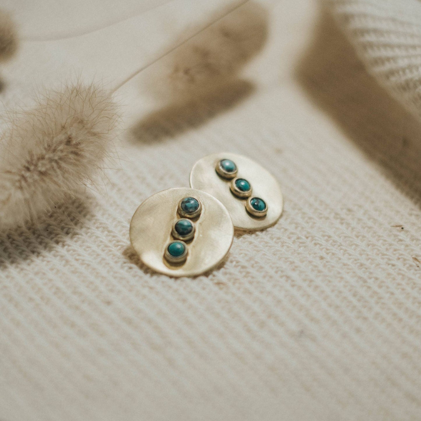 Common Form • Gallatin Stud Earrings • Brass & Turquoise