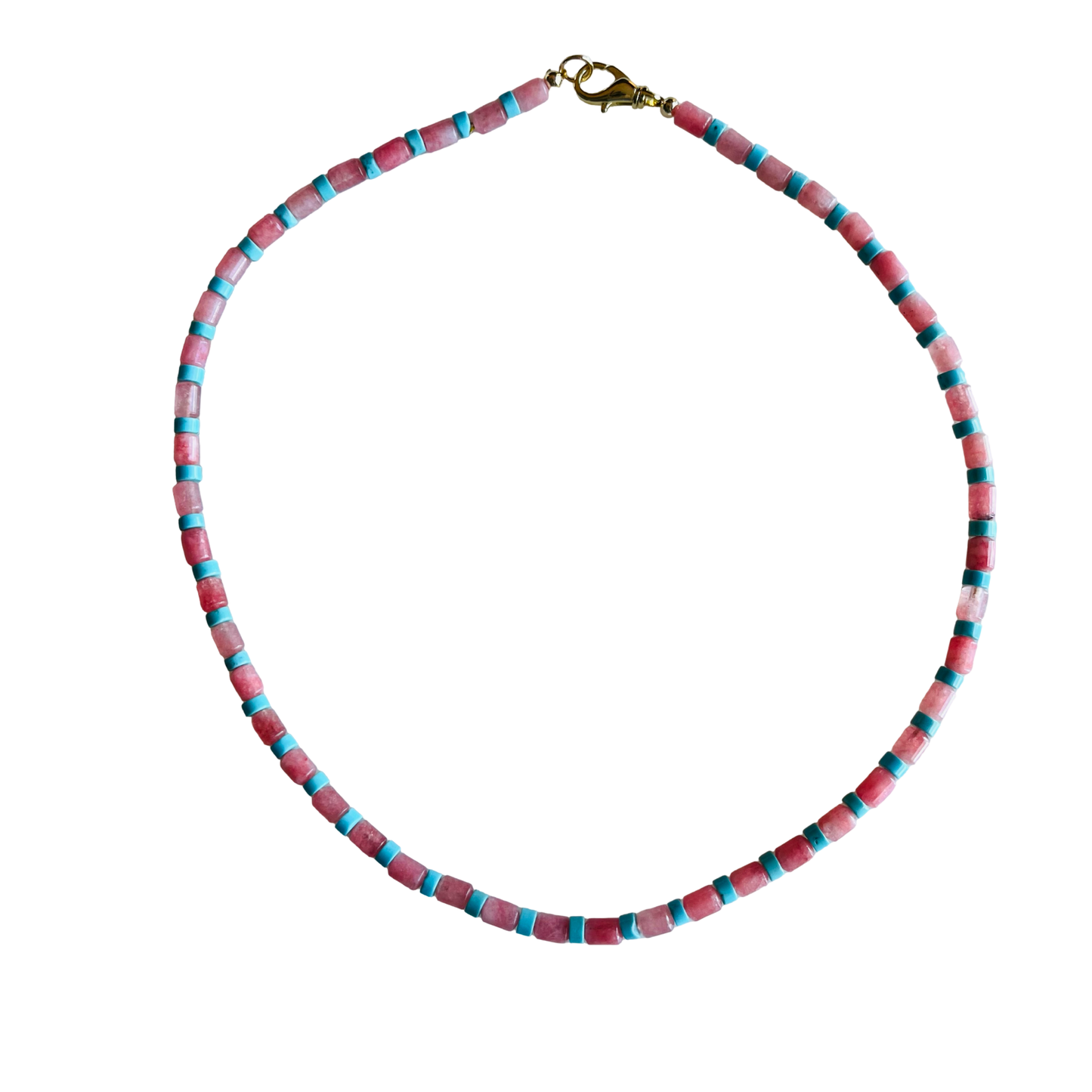 Dainty Cabana Gemstone Necklace • Coral