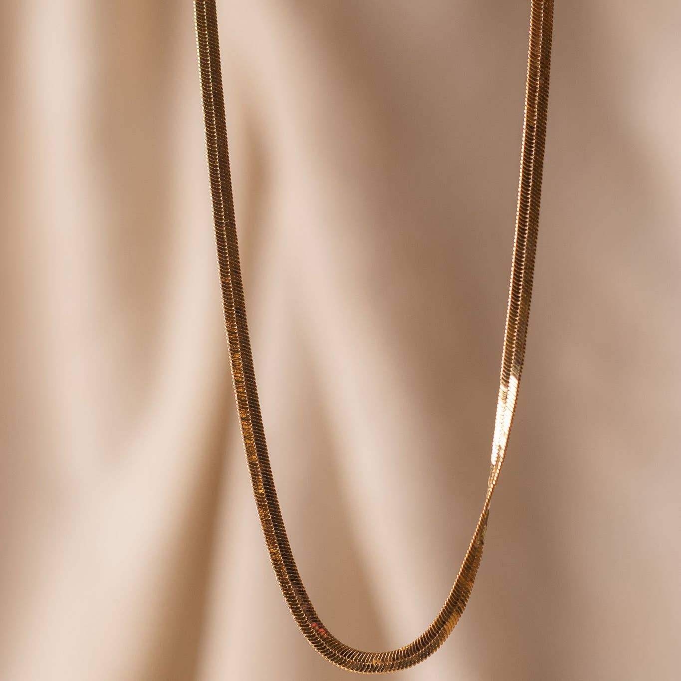Herringbone Necklace • 18K Gold Filled