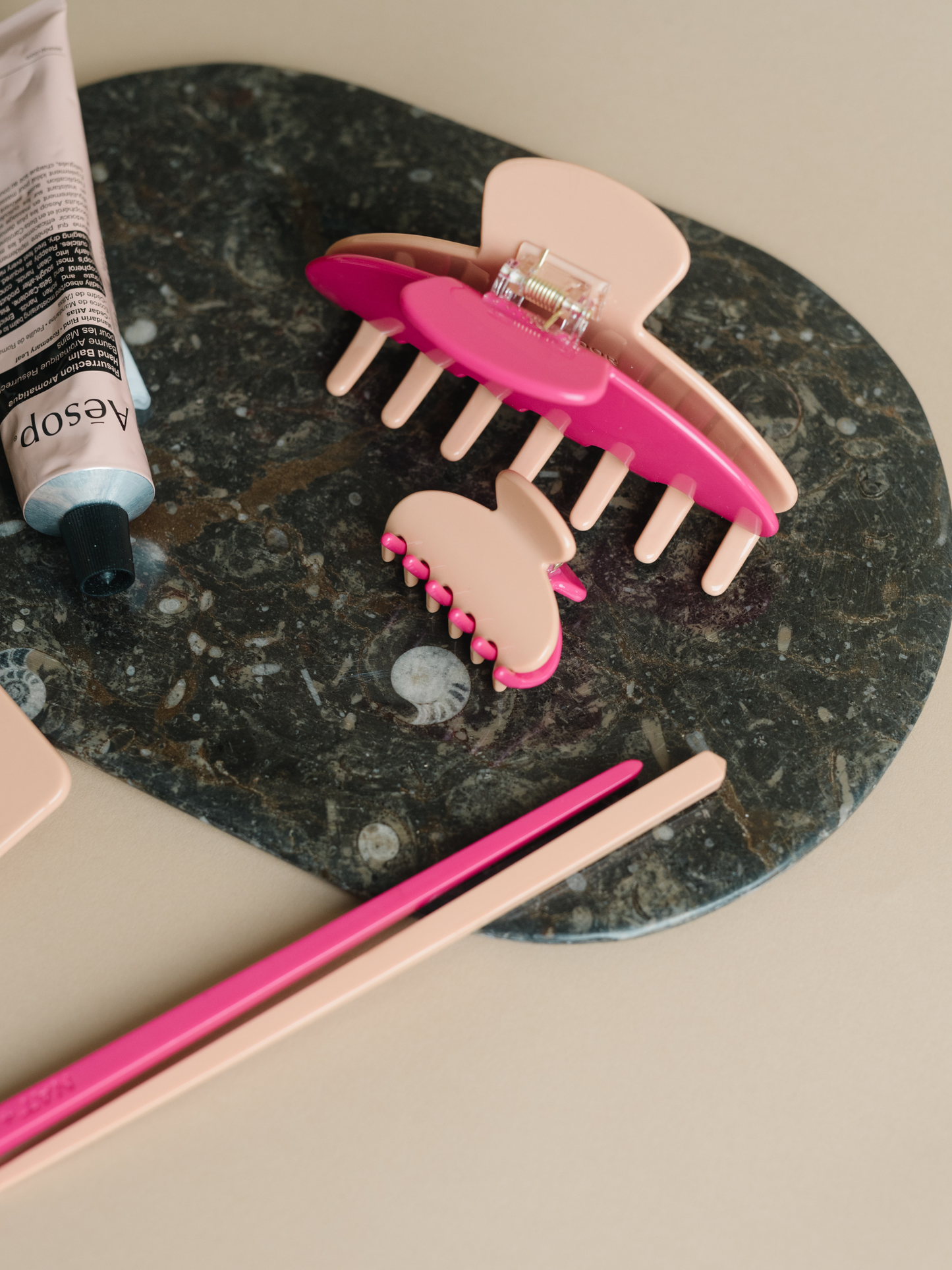 Nat + Noor • Small Hair Claw Clip • Two Tone Dragon Fruit Pink