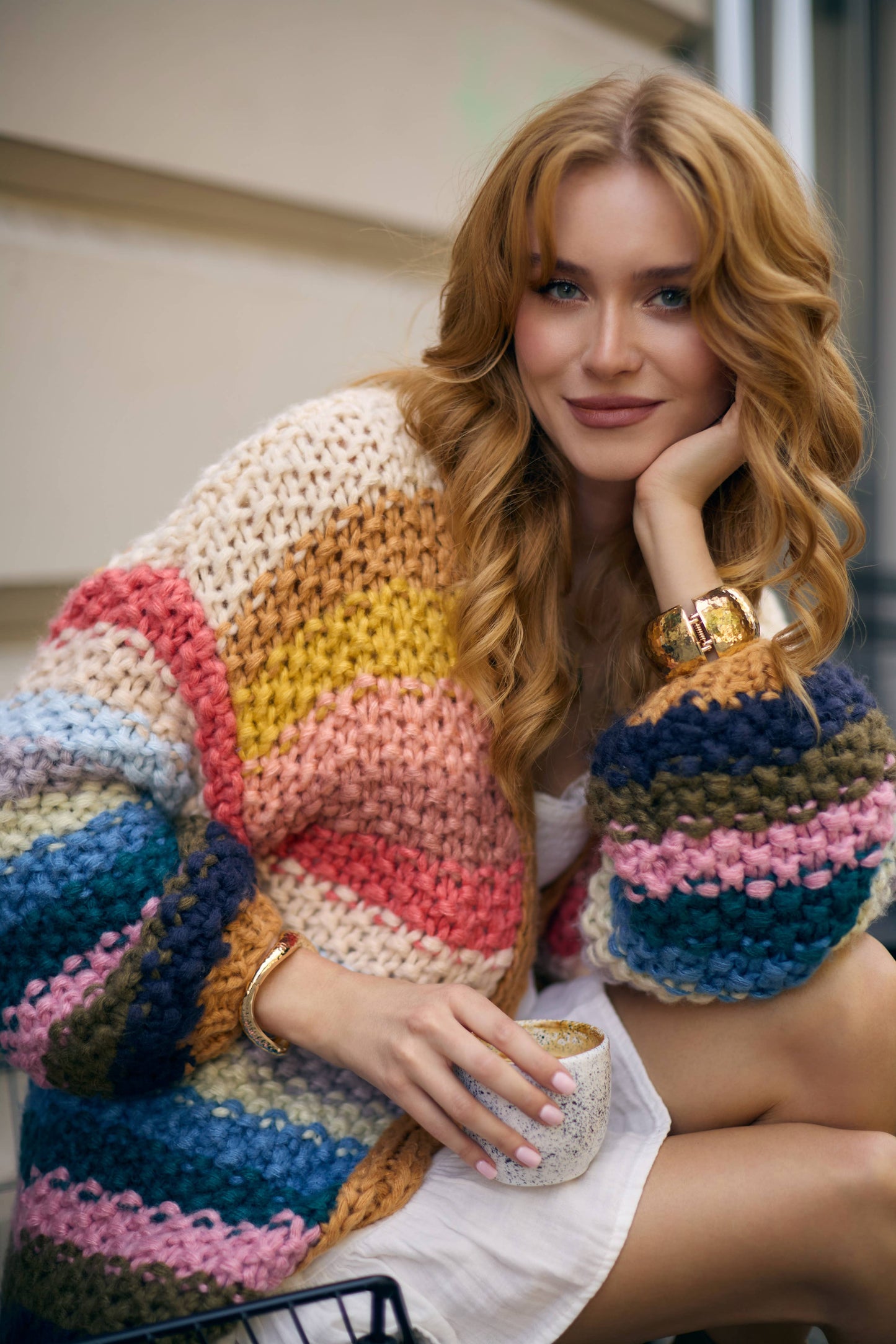 Saachi • Rainbow Knitted Cardigan