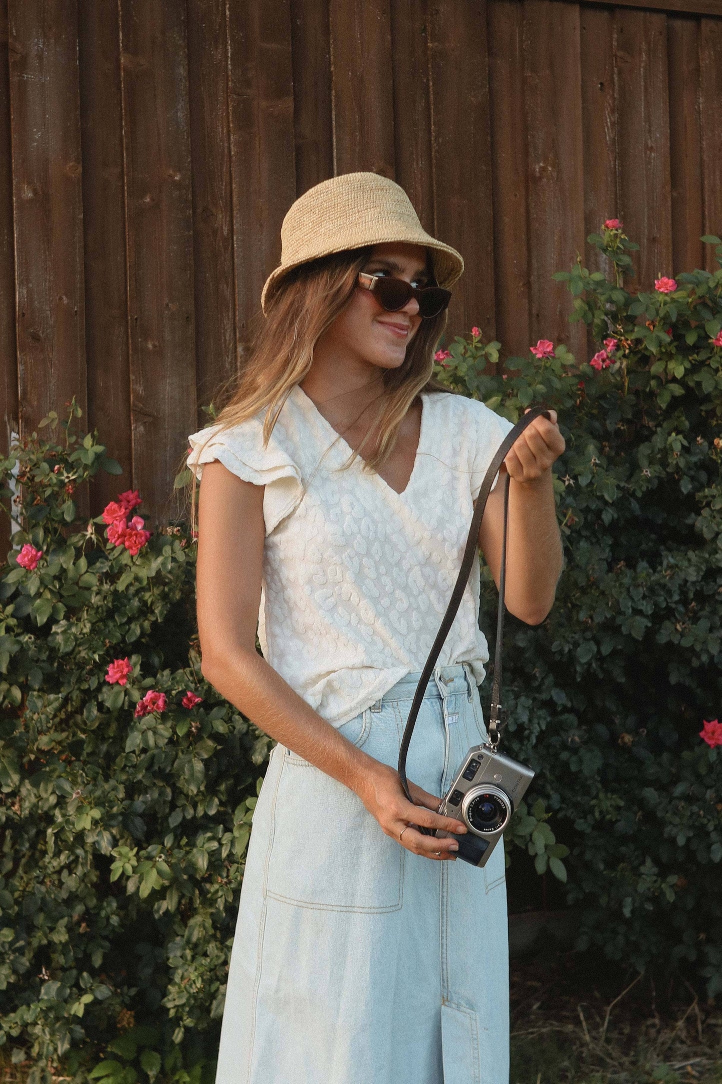 Louisiana Blouse • Off White Animal Texture