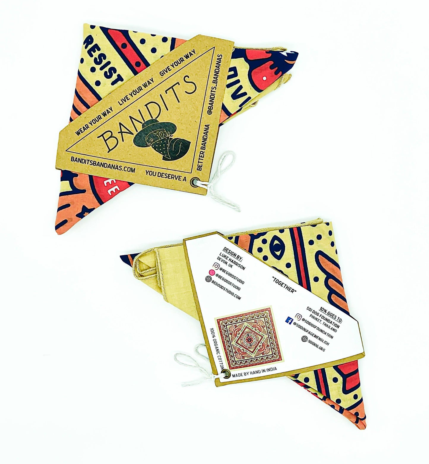 Organic Cotton Bandana • Together • Orange Tan