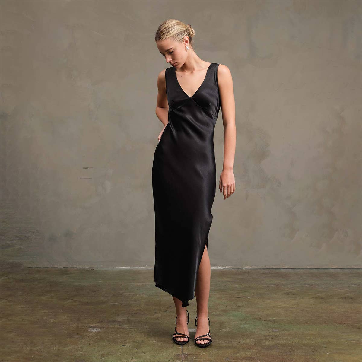 Satin Dress • Black