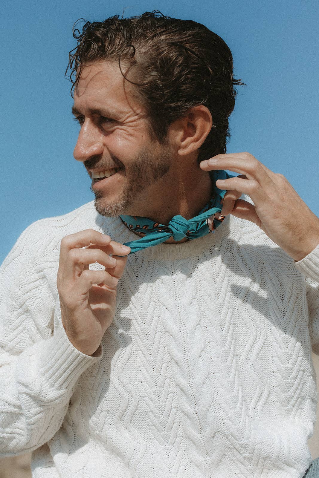 Cotton Bandana • Volcano & Sea • Teal