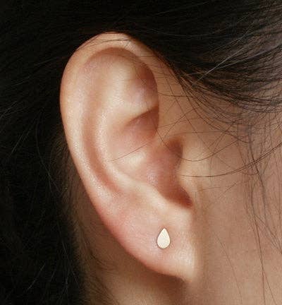 Teardrop Stud Earrings Gold