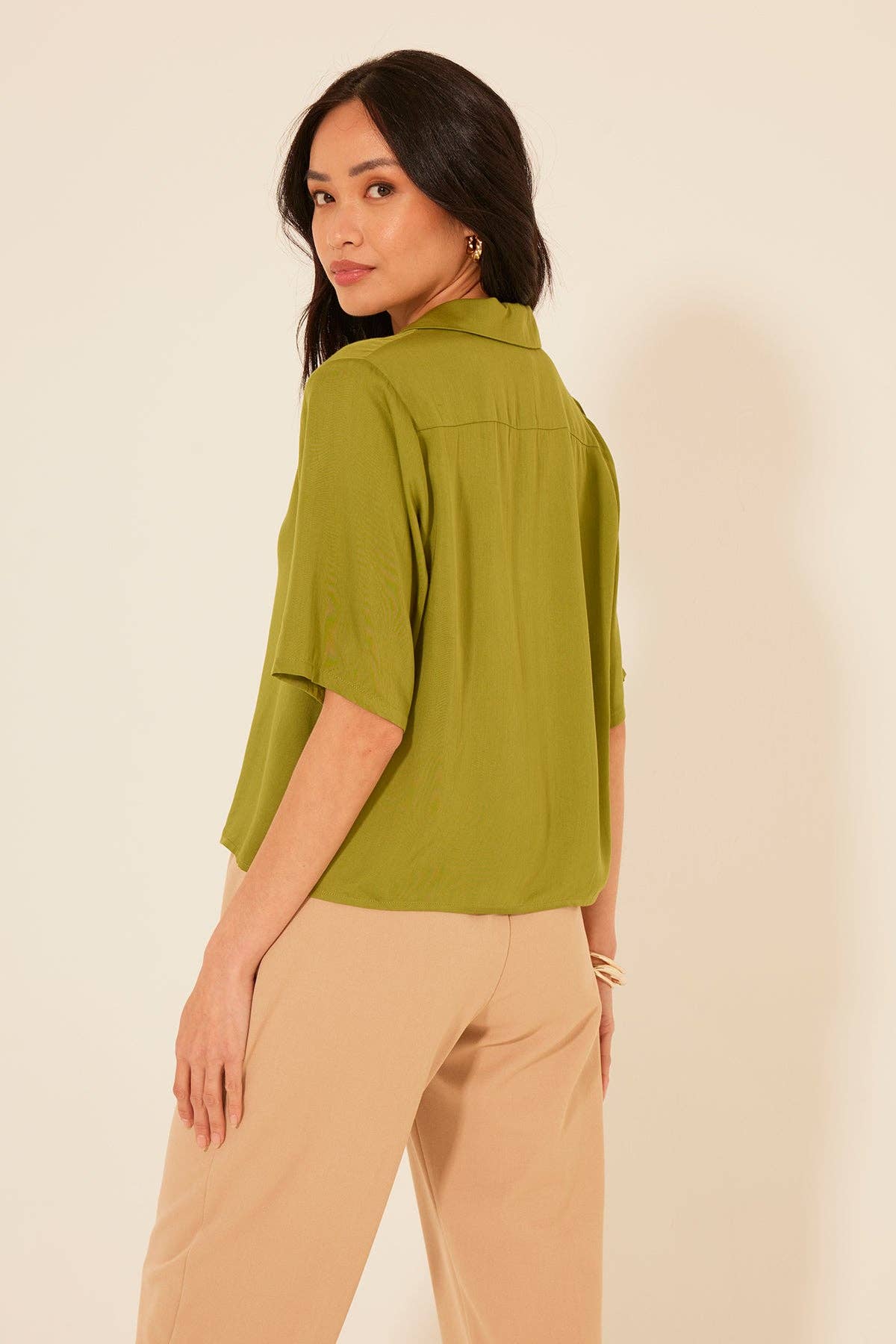 Revello Satin Top • Winter Moss