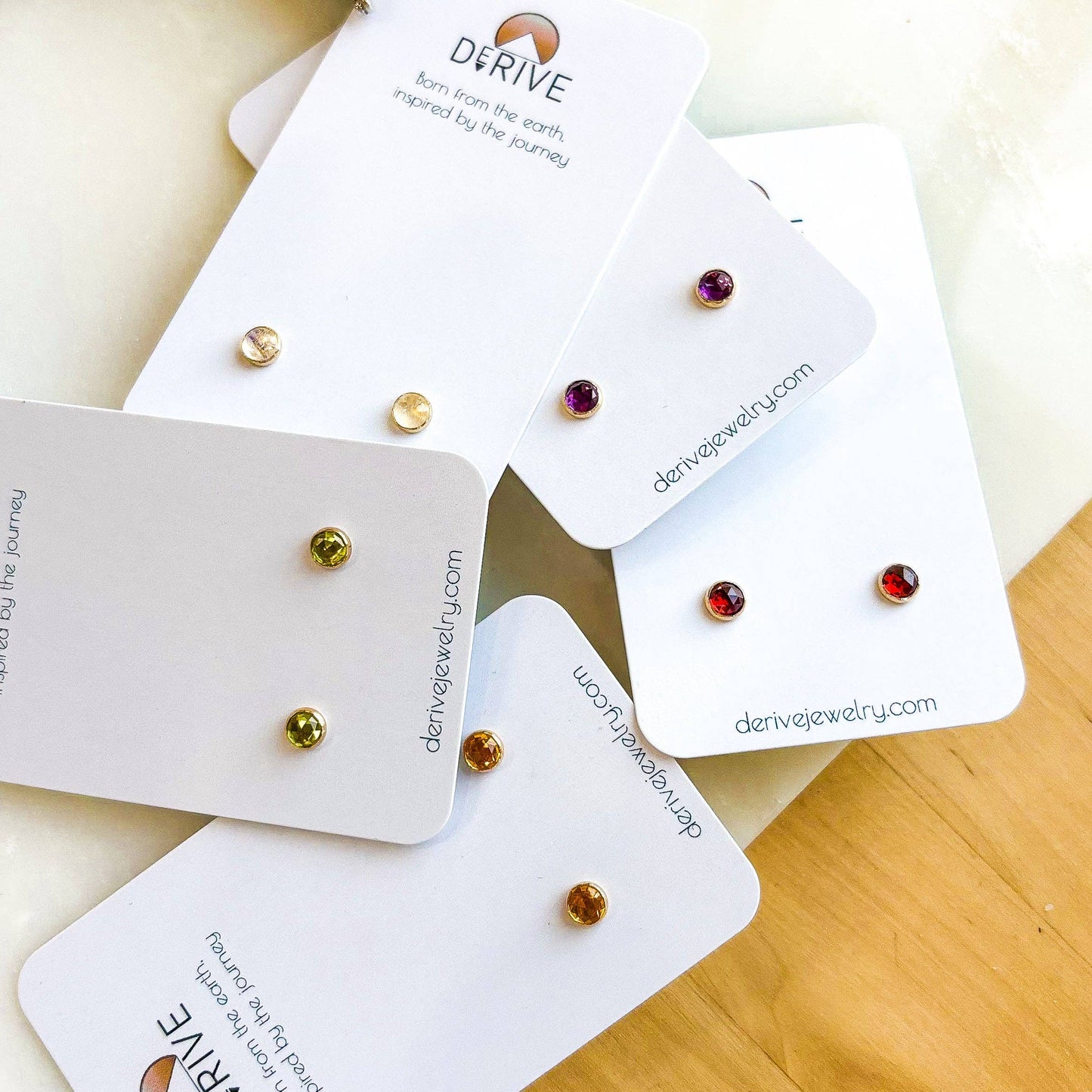 Gemstone Stud Earrings • Sterling Silver • Moonstone