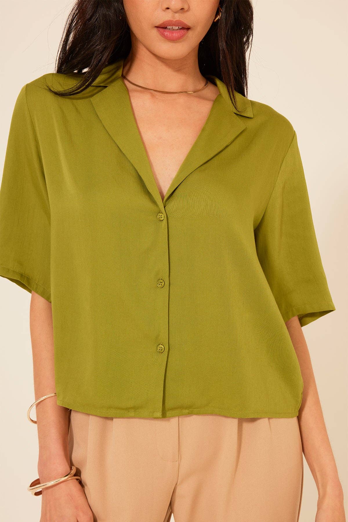 Revello Satin Top • Winter Moss
