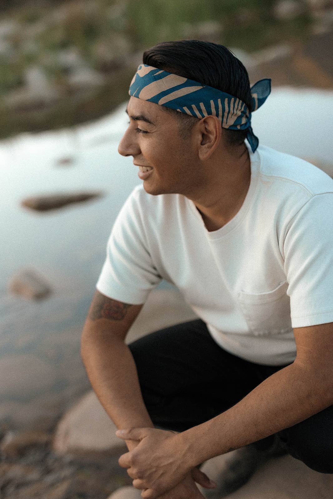 Organic Cotton Bandana El Rito Nights Charcoal & Tan