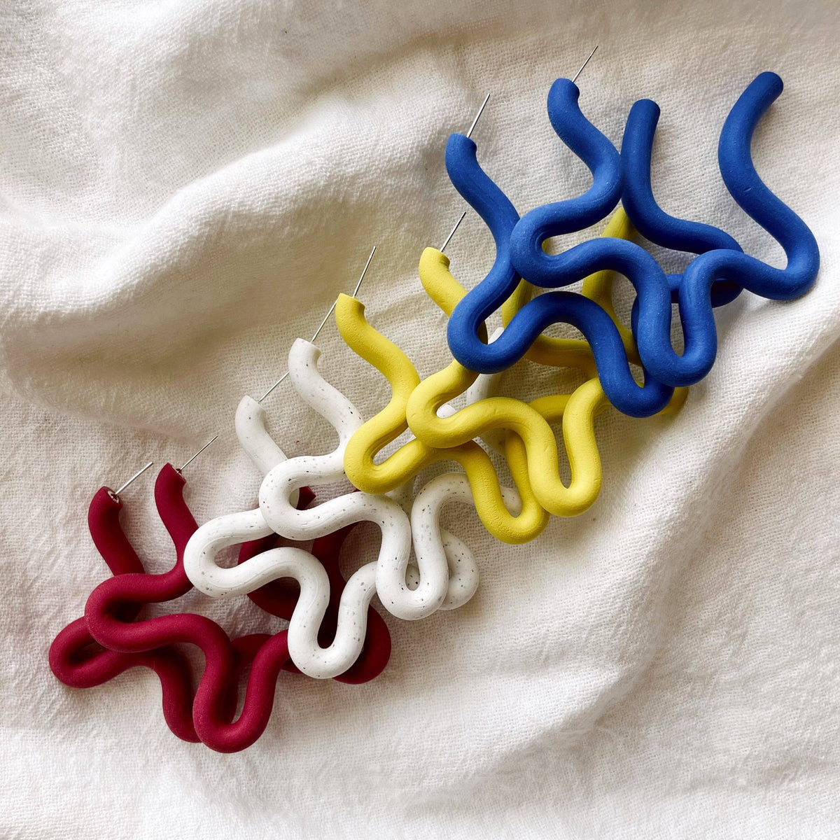 Meadow & Mae • Squiggle Hoops • Mulberry