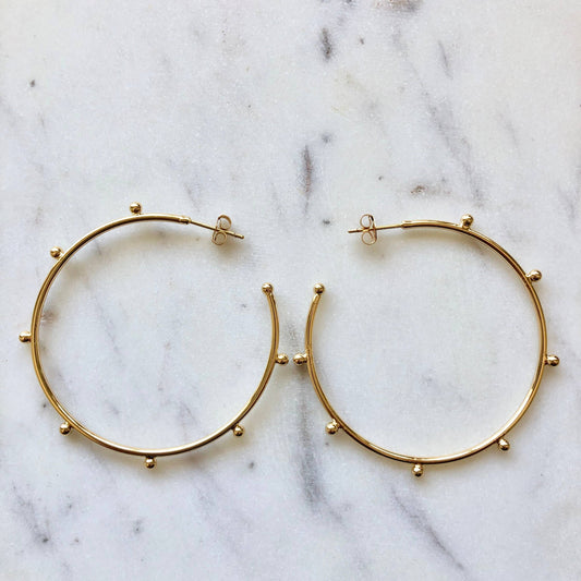 Anisa Dotted Hoop Earring • 14K Gold Fill • Large