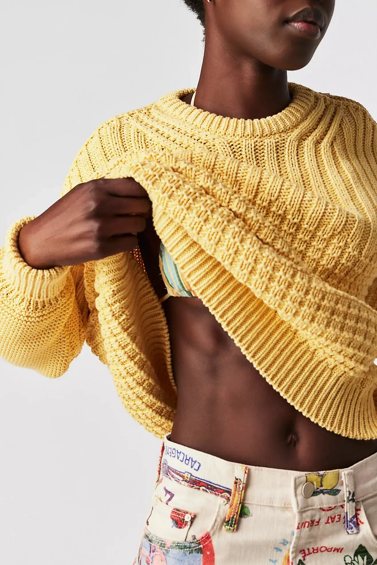 The Knotty Ones • Delčia Cotton Sweater • Lemon Yellow