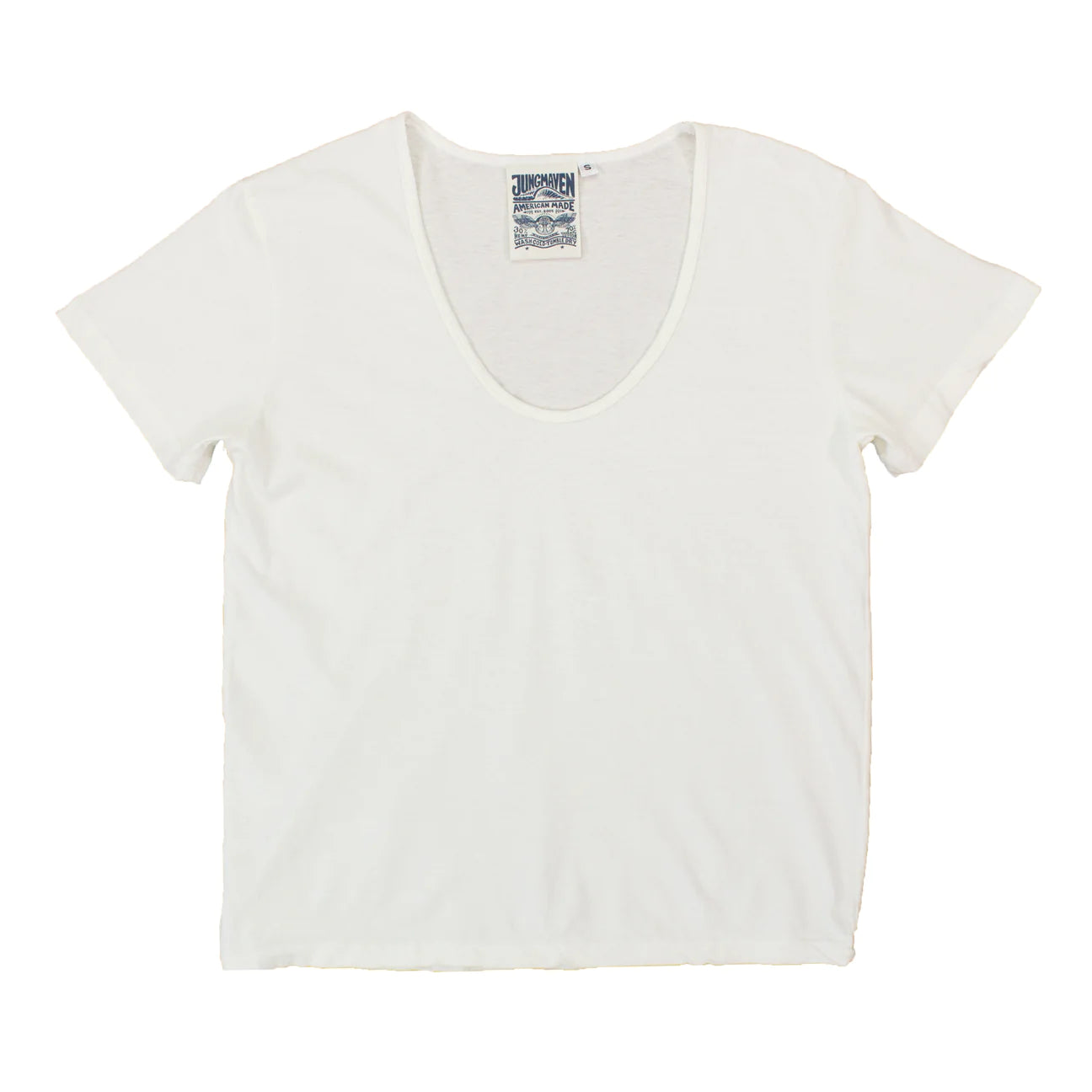 Jungmaven • Zuma Scoop Neck Tee • Washed White