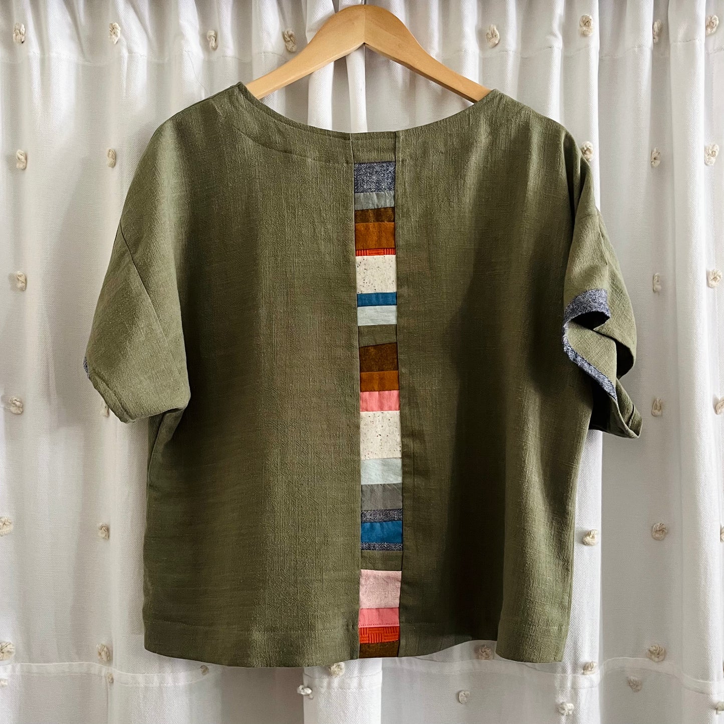 Terra • Handmade Loose Fit Linen Rayon Top • Olive Green