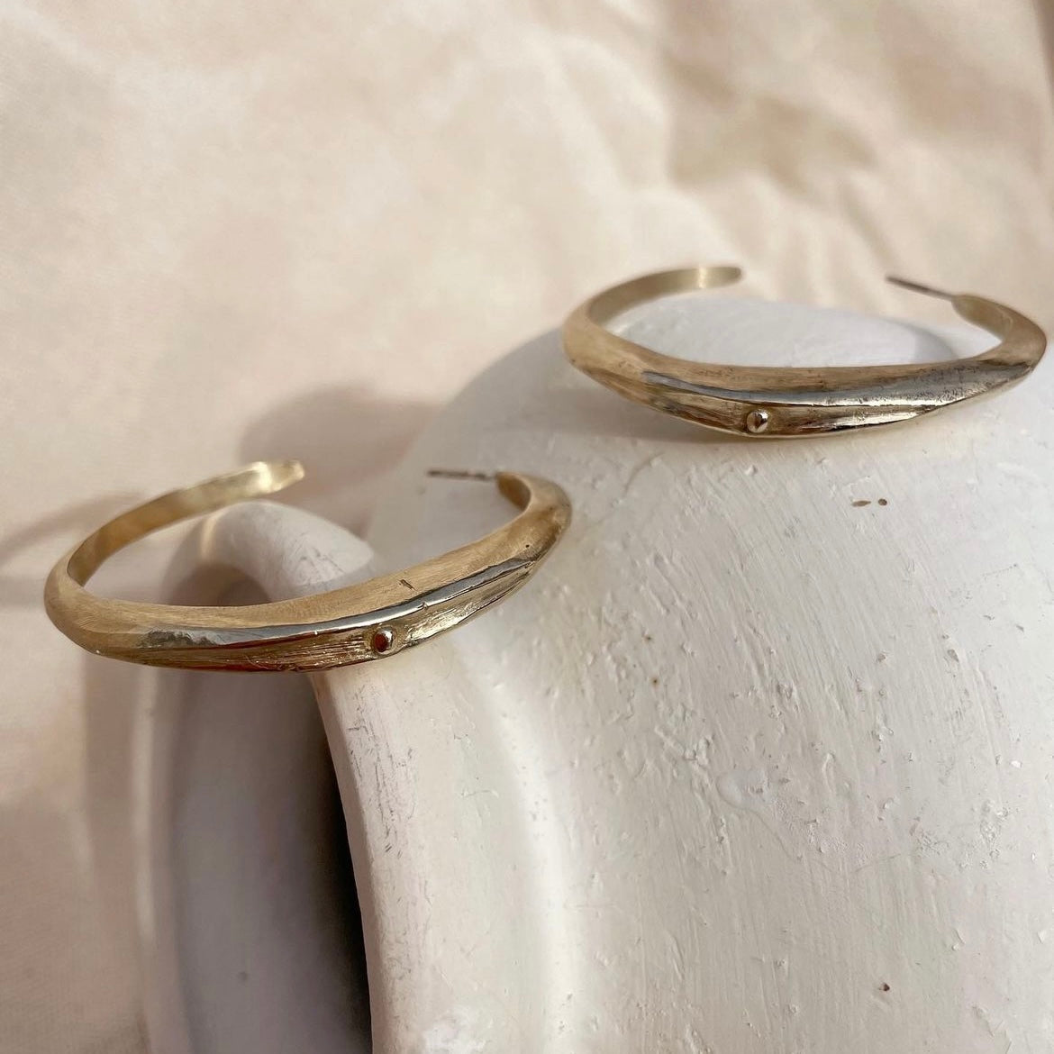 Fade Into the Abstract • Dejavu Hoop Earring • Brass