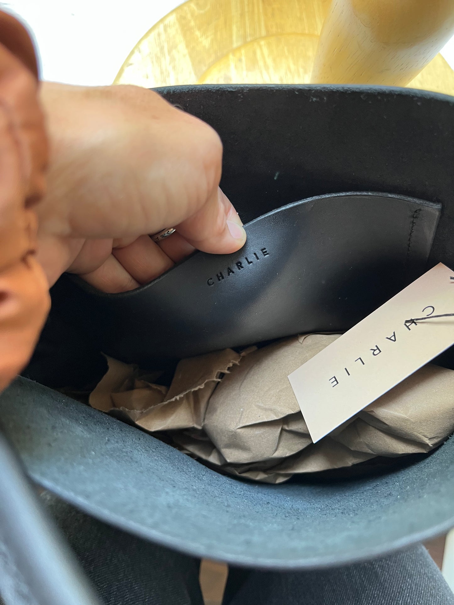 Charlies Goods • Handmade Modern Minimalist Leather Tote Bag • Black