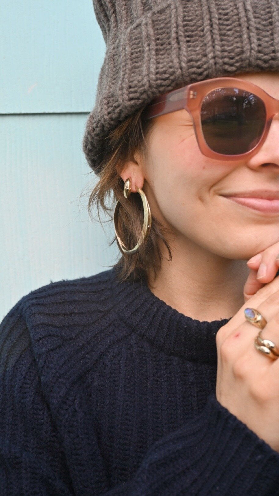 Fade Into the Abstract • Dejavu Hoop Earring • Brass