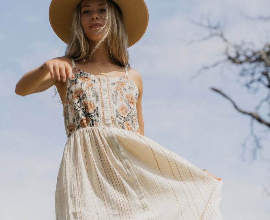 Jackson Rowe • Boho Banner Dress • Soft Cream