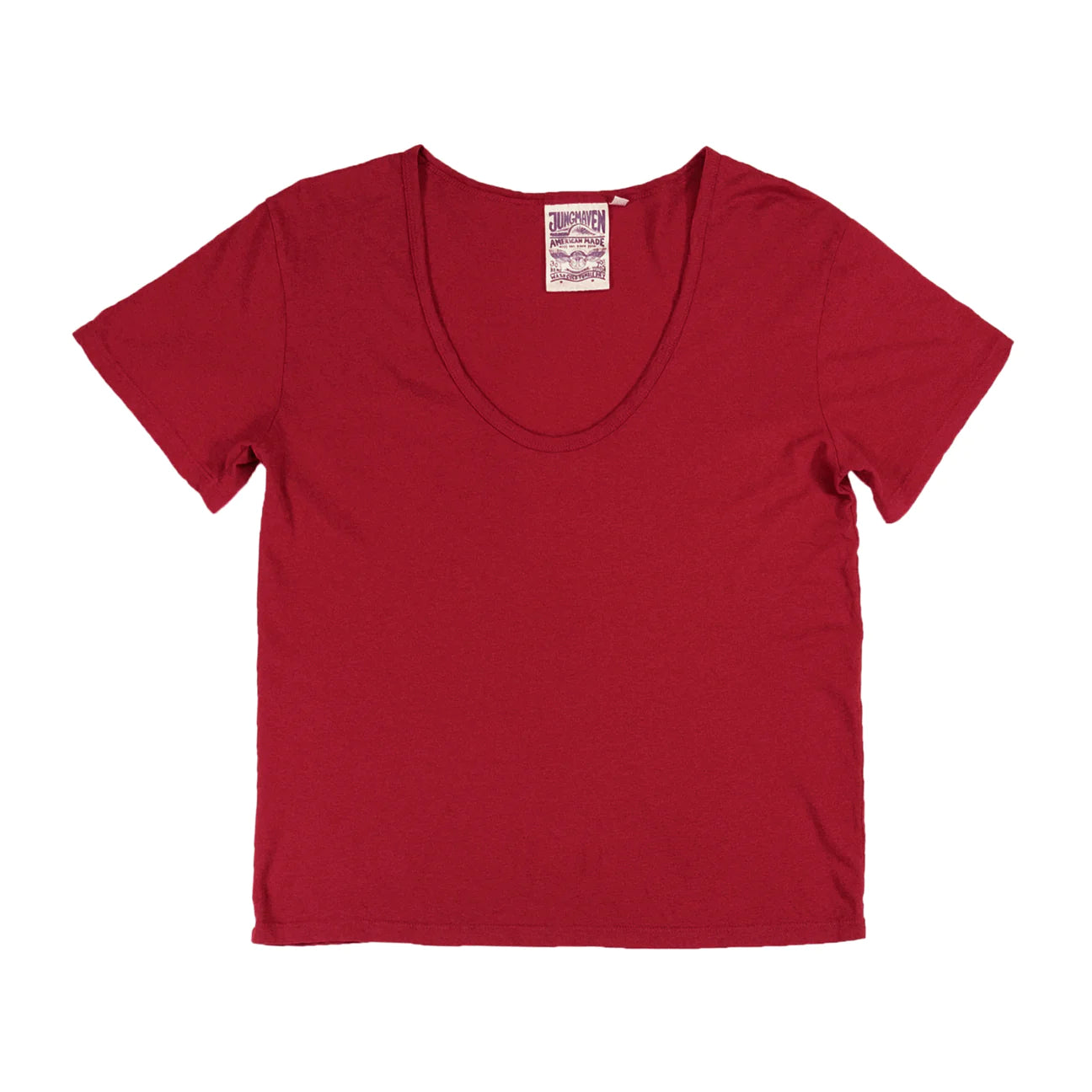 Jungmaven • Zuma Scoop Neck Tee • Cherry Red