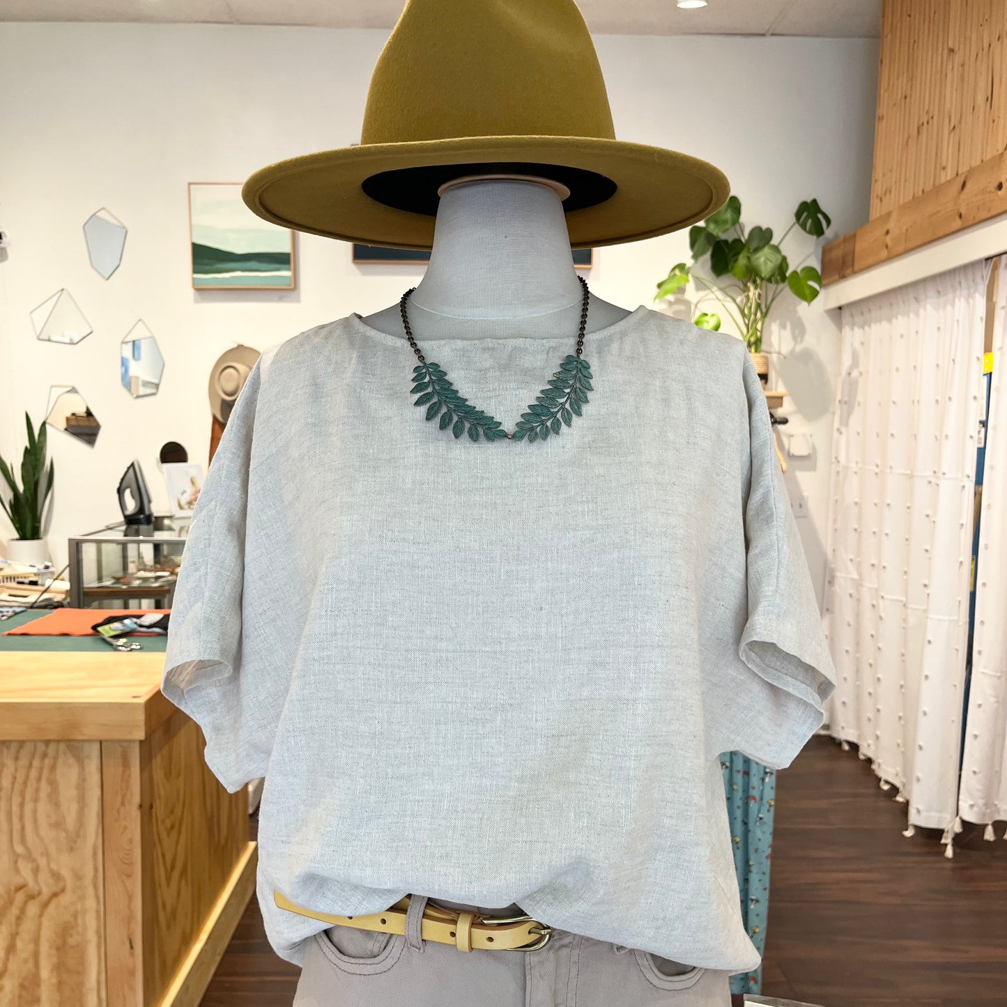 Terra • Handmade Loose Fit Linen Top • Natural