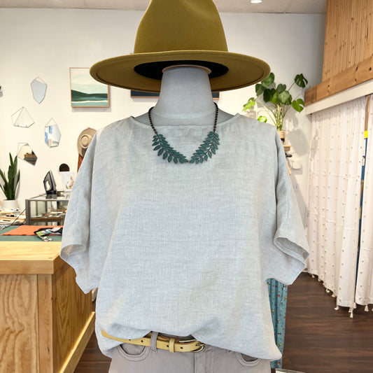 Terra • Handmade Loose Fit Linen Top • Natural