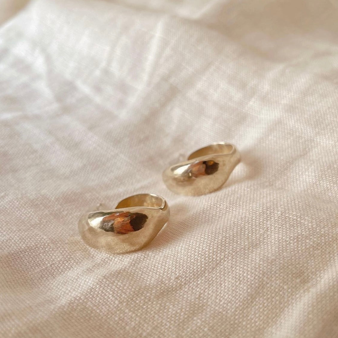 Fade Into the Abstract • Dune Hoop Earring • Brass or Sterling Silver