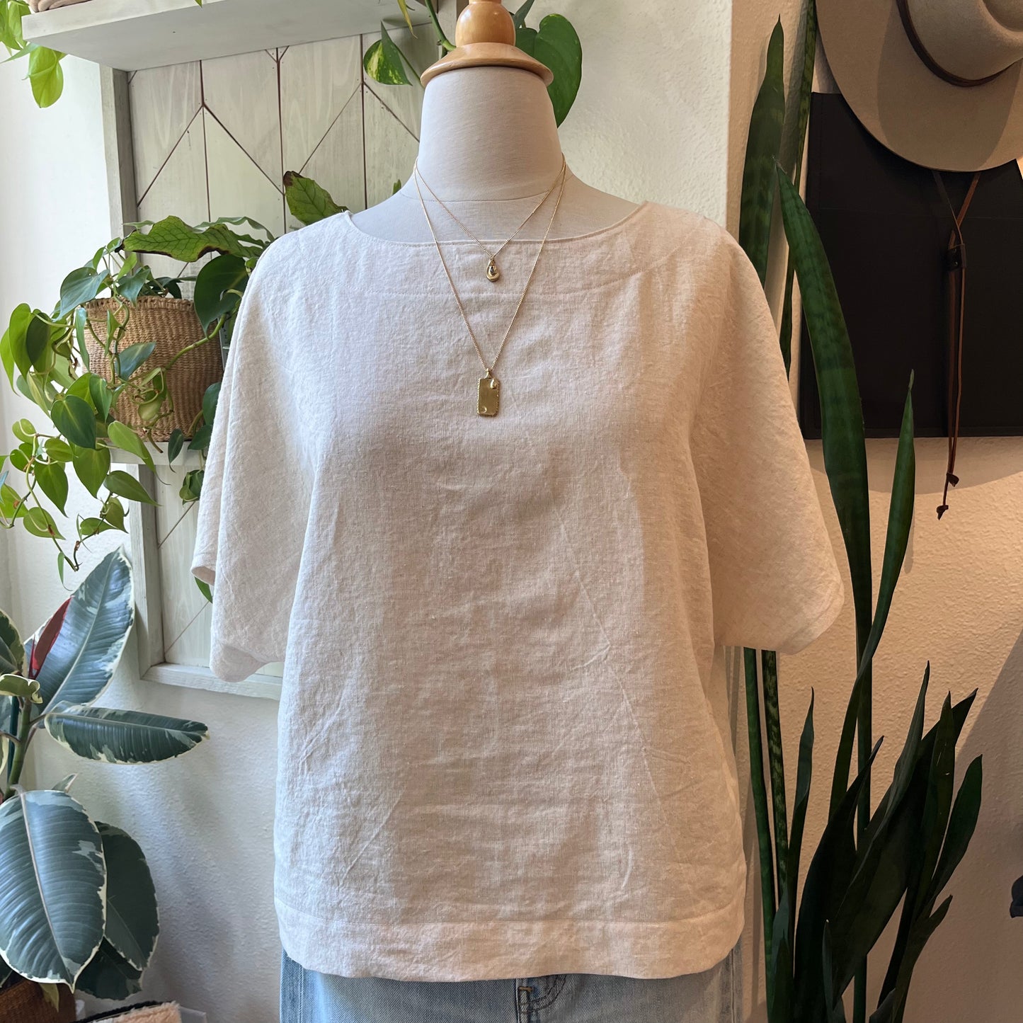 Terra • Handmade Loose Fit Linen Top • Natural