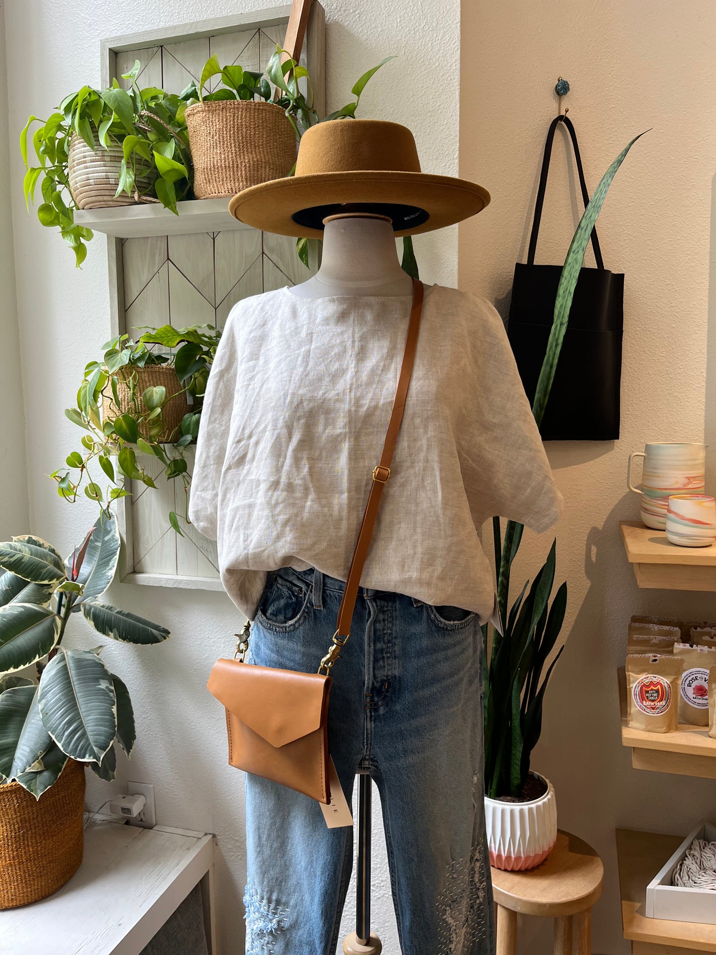 Terra • Handmade Loose Fit Linen Top • Natural