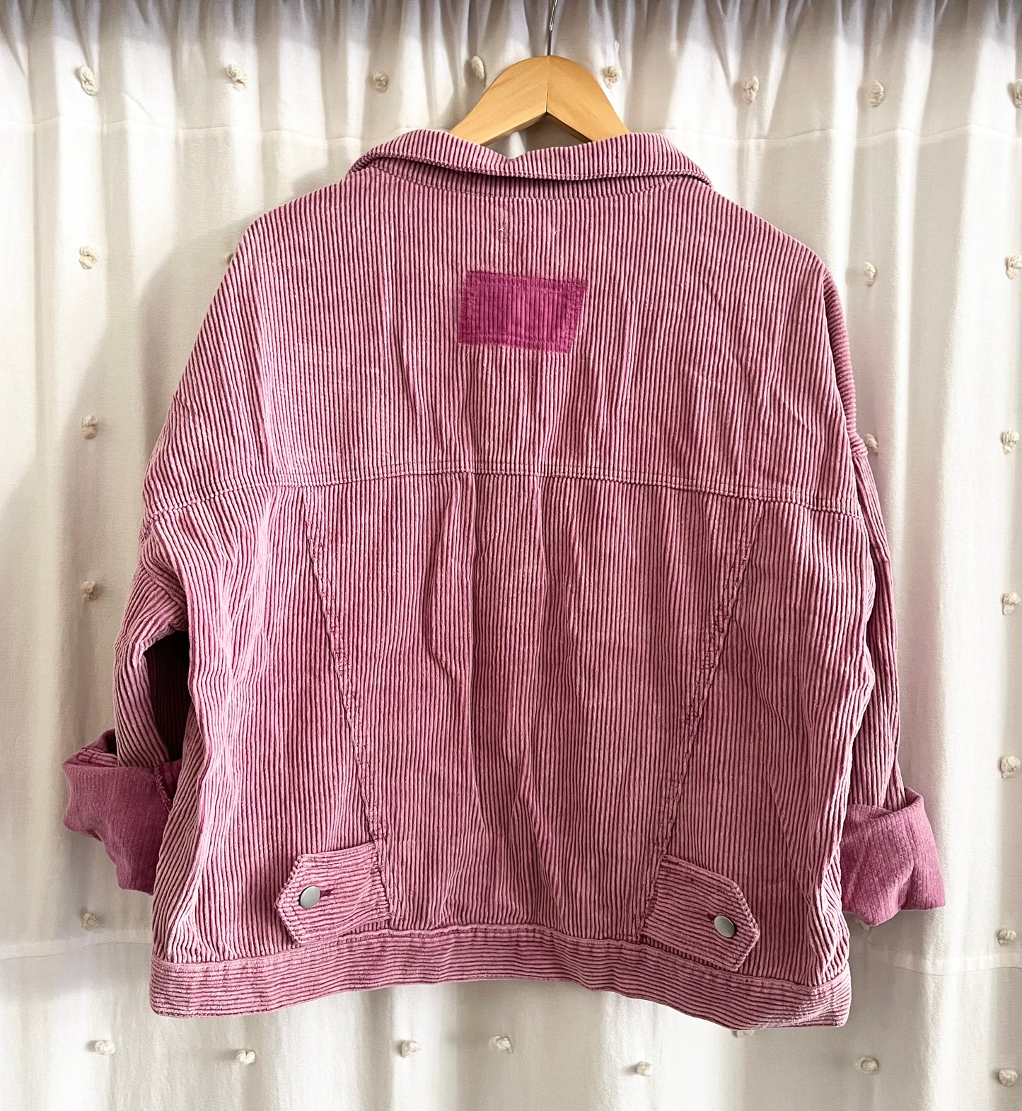 Oversized 90’s Corduroy Jacket Distressed • Plum Berry Pink