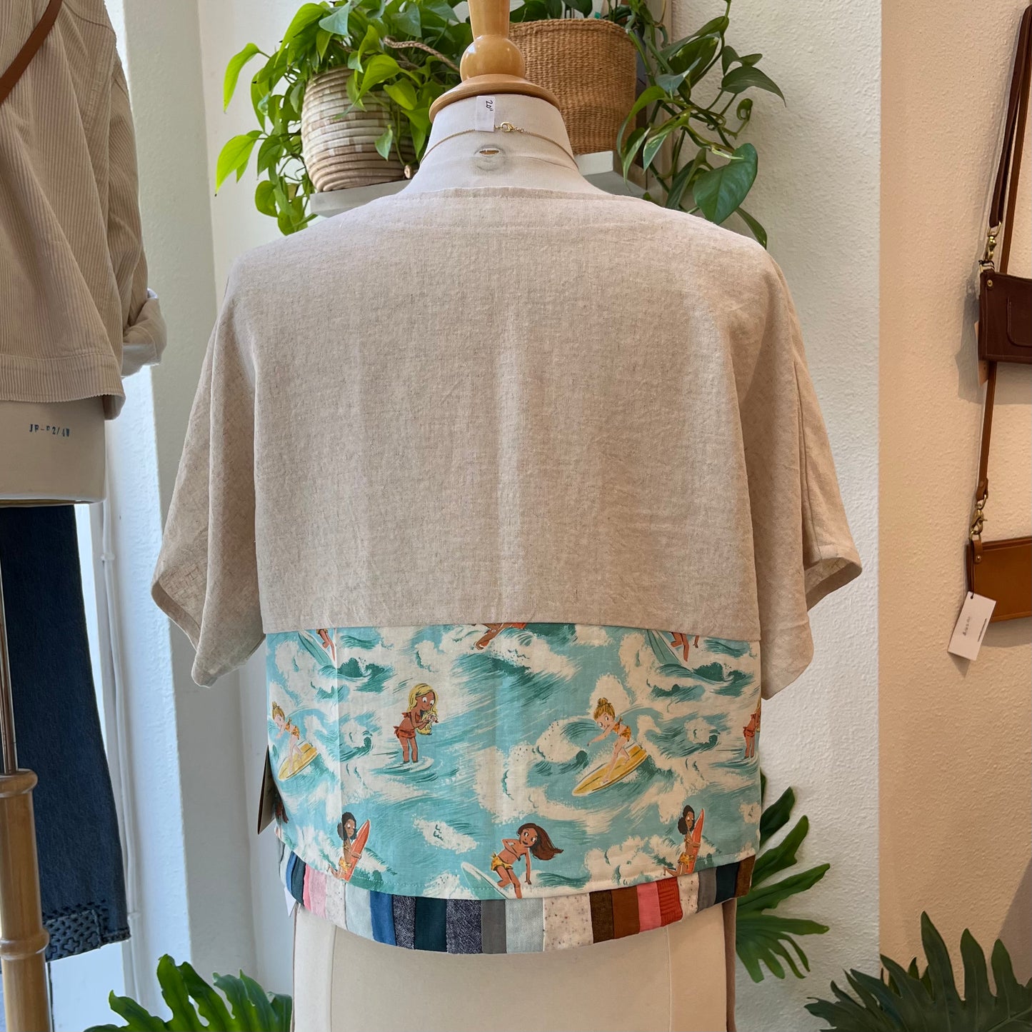 Terra • Handmade Loose Fit Linen Cotton Top • Surfer Babies & Patchwork