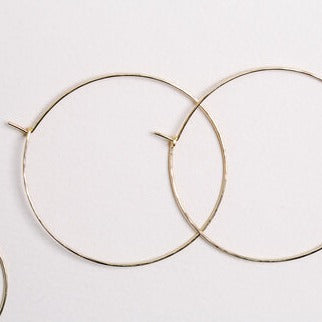 Desert Moon Design • Sasha Thin Hammered Hoops • Silver or Gold • Pick Your Size