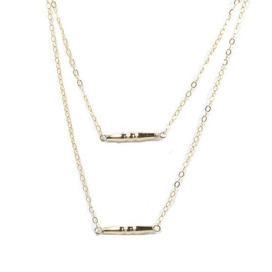 Bent by Courtney • Double Layered Elliot Necklace • 14K Gold Fill