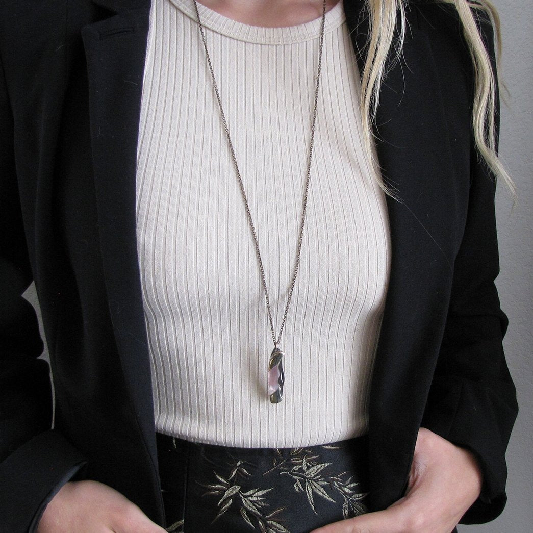 Ornamental Things • Shell Handled Knife Necklace • Long Brass Chain