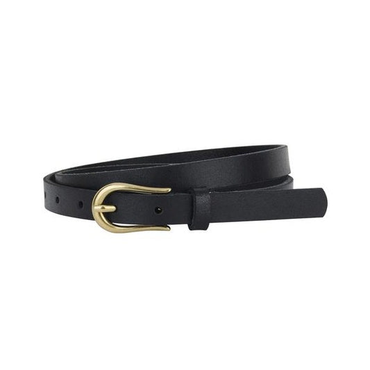 Basic Skinny Leather • Gold Equestrian Buckle • Black