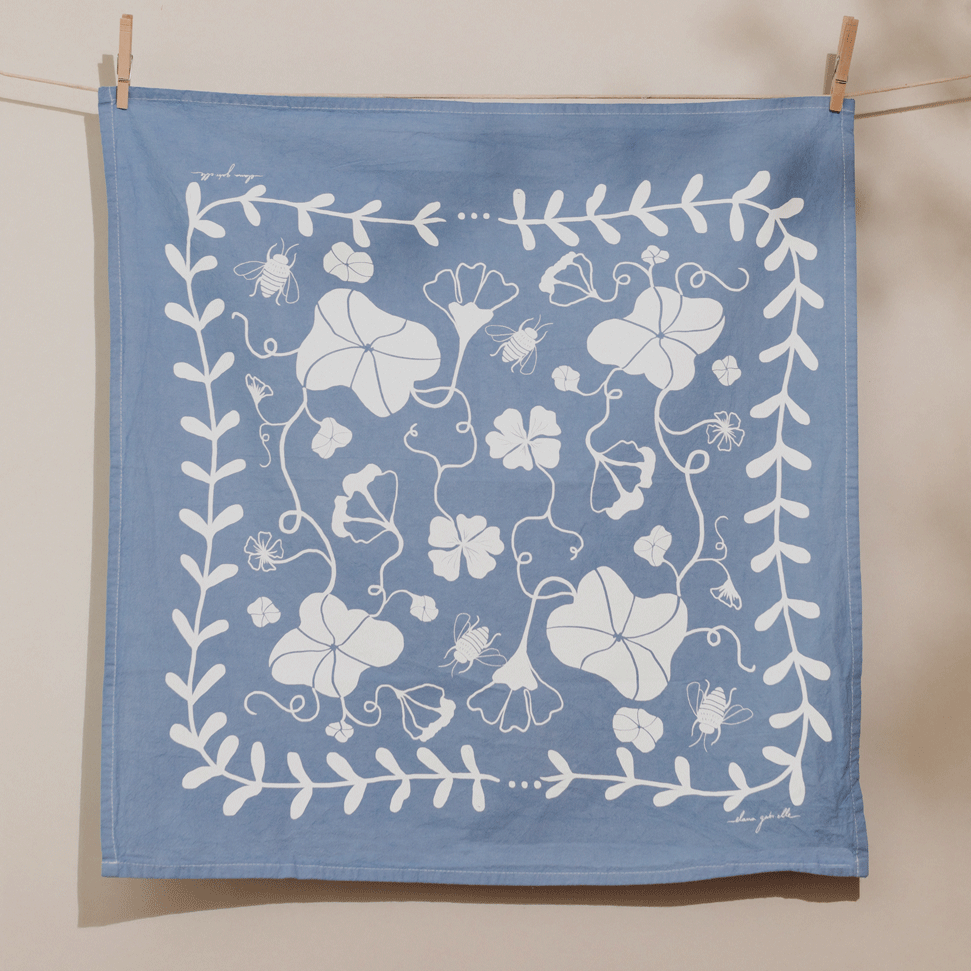 Elana Gabrielle • Nasturtium Tea Towel • Blueberry