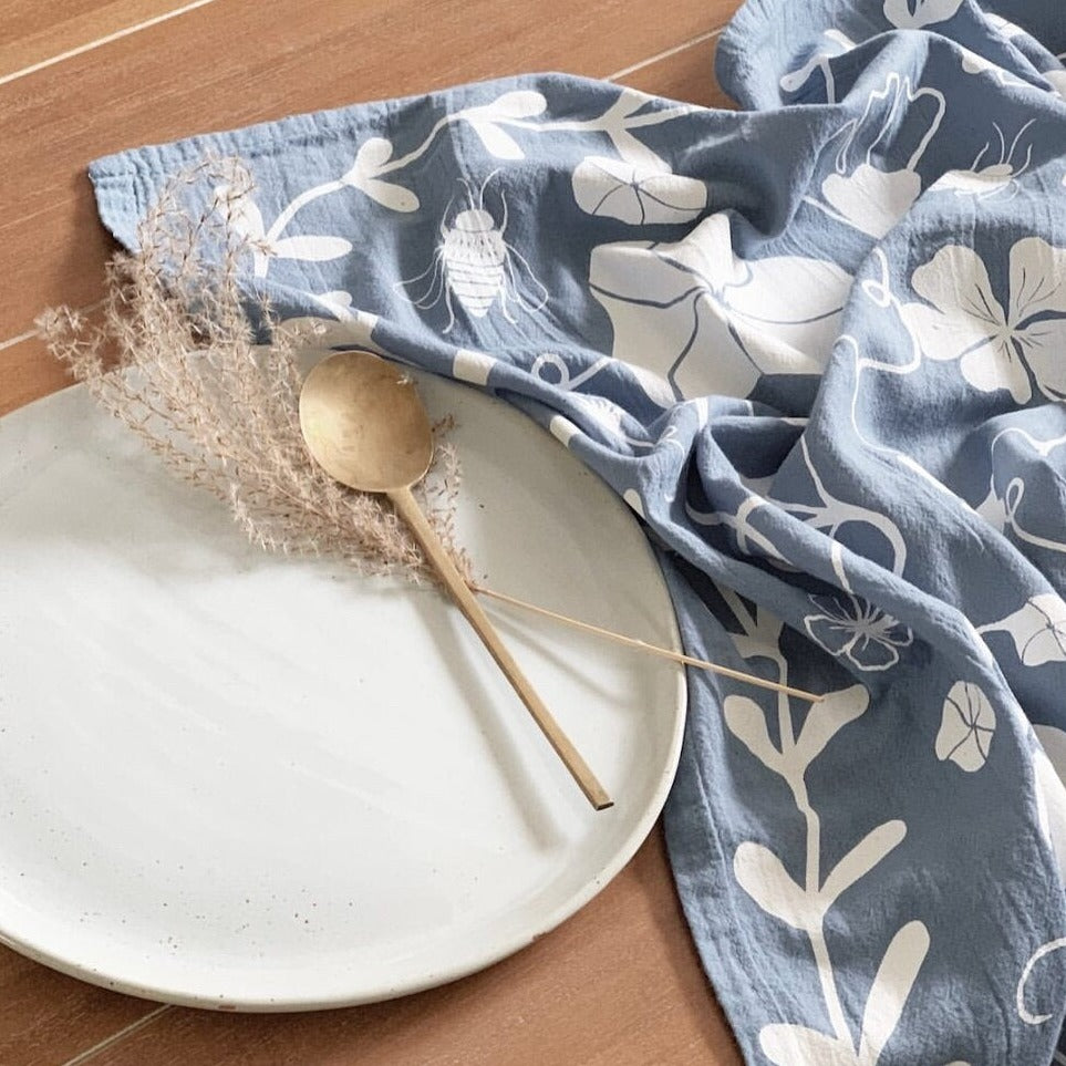 Elana Gabrielle • Nasturtium Tea Towel • Blueberry
