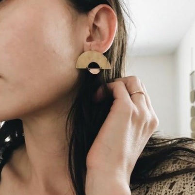 Desert Rose Jewelry • Brass + Rose Earrings