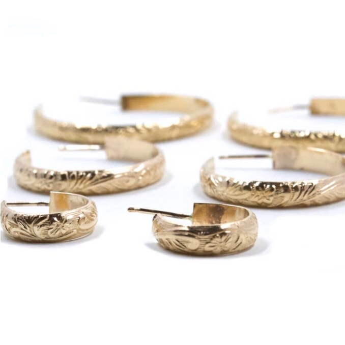 Bent by Courtney • Flora Hoop Earrings Gold • Small, Medium or Large