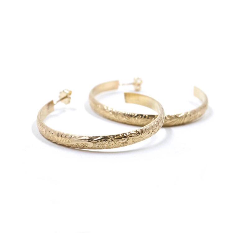 Bent by Courtney • Flora Hoop Earrings Gold • Small, Medium or Large