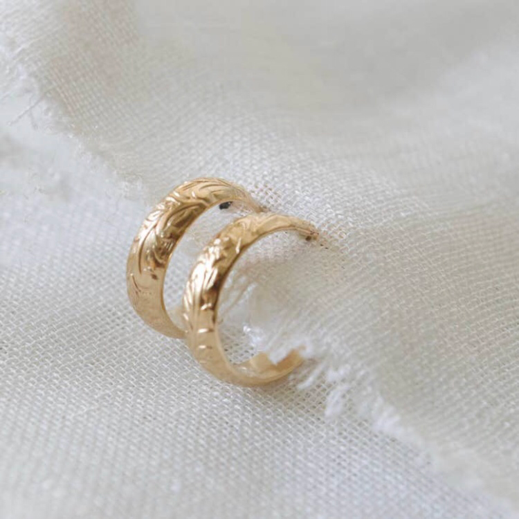 Bent by Courtney • Flora Hoop Earrings Gold • Small, Medium or Large