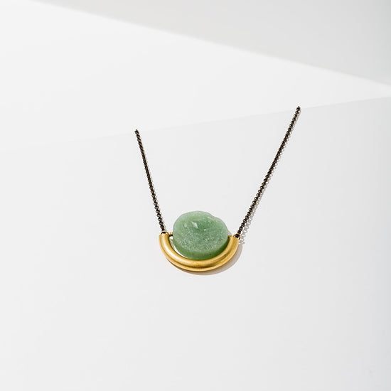 Larissa Loden • Sun & Moon Necklace • Brass • Pick Your Gemstone