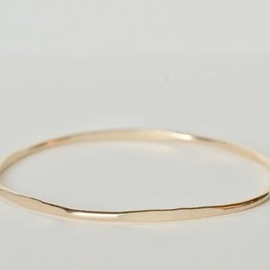 Devi Arts • Hex Hammered Bangle Bracelet • 14K Gold Fill