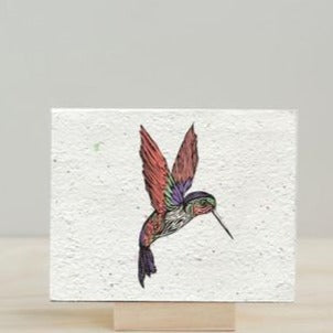 Artsy Em • Hummingbird Greeting Card • Wild Flower Seed Paper
