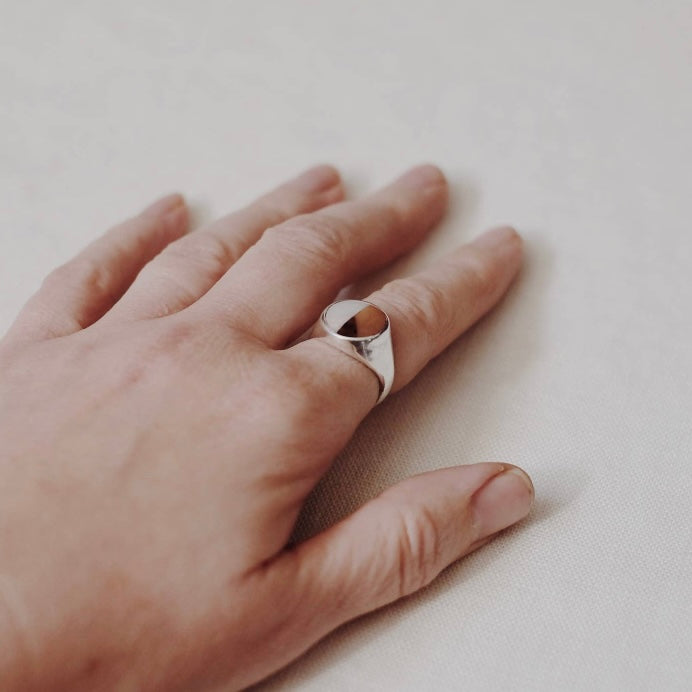 Sarah Safavi • Peace Signet Ring • Desert Stone • Sterling Silver