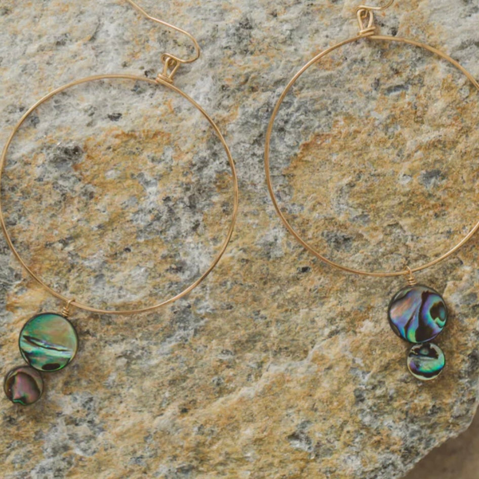 Desert Moon Design • Ocean Hoops Earrings • 14K Gold Fill