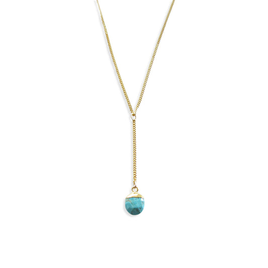 Ornamental Things • Turquoise Lariat Y-drop Necklace Gold